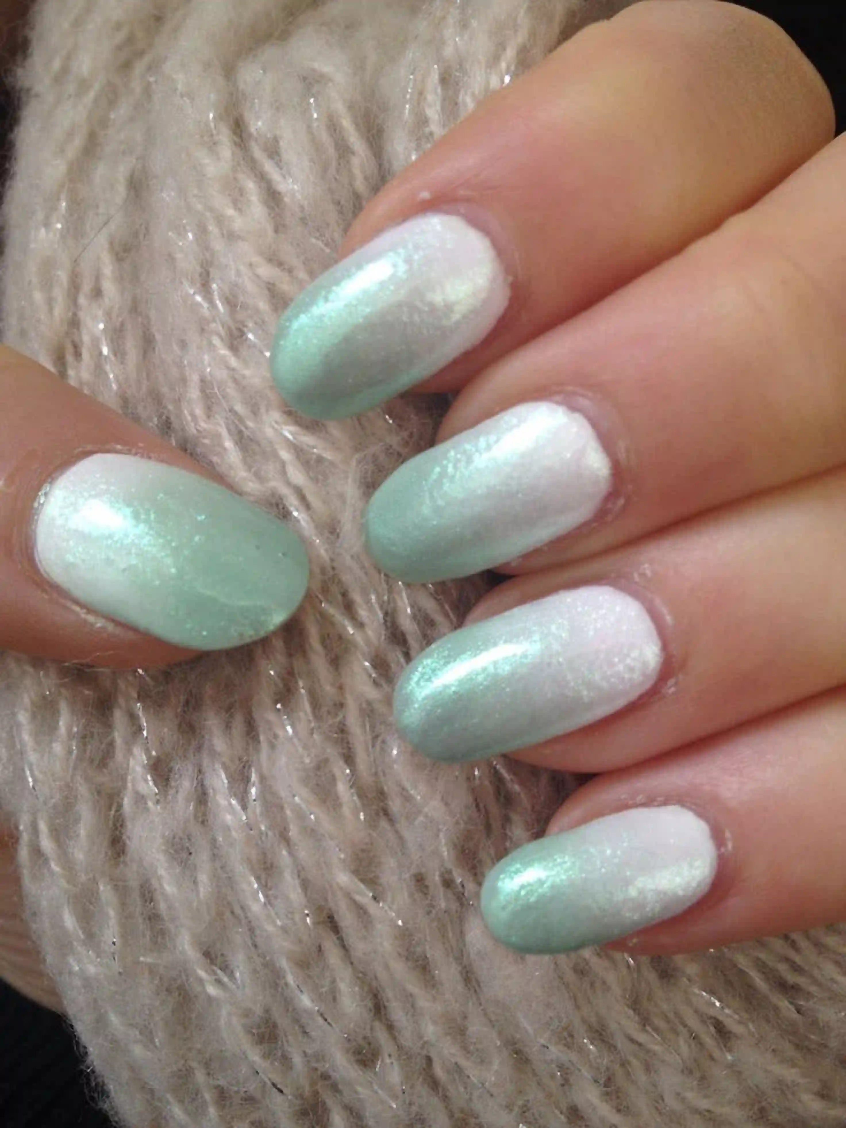 Mint white ombre fresh pastel spring nails creating light airy cheerful bright manicure for days