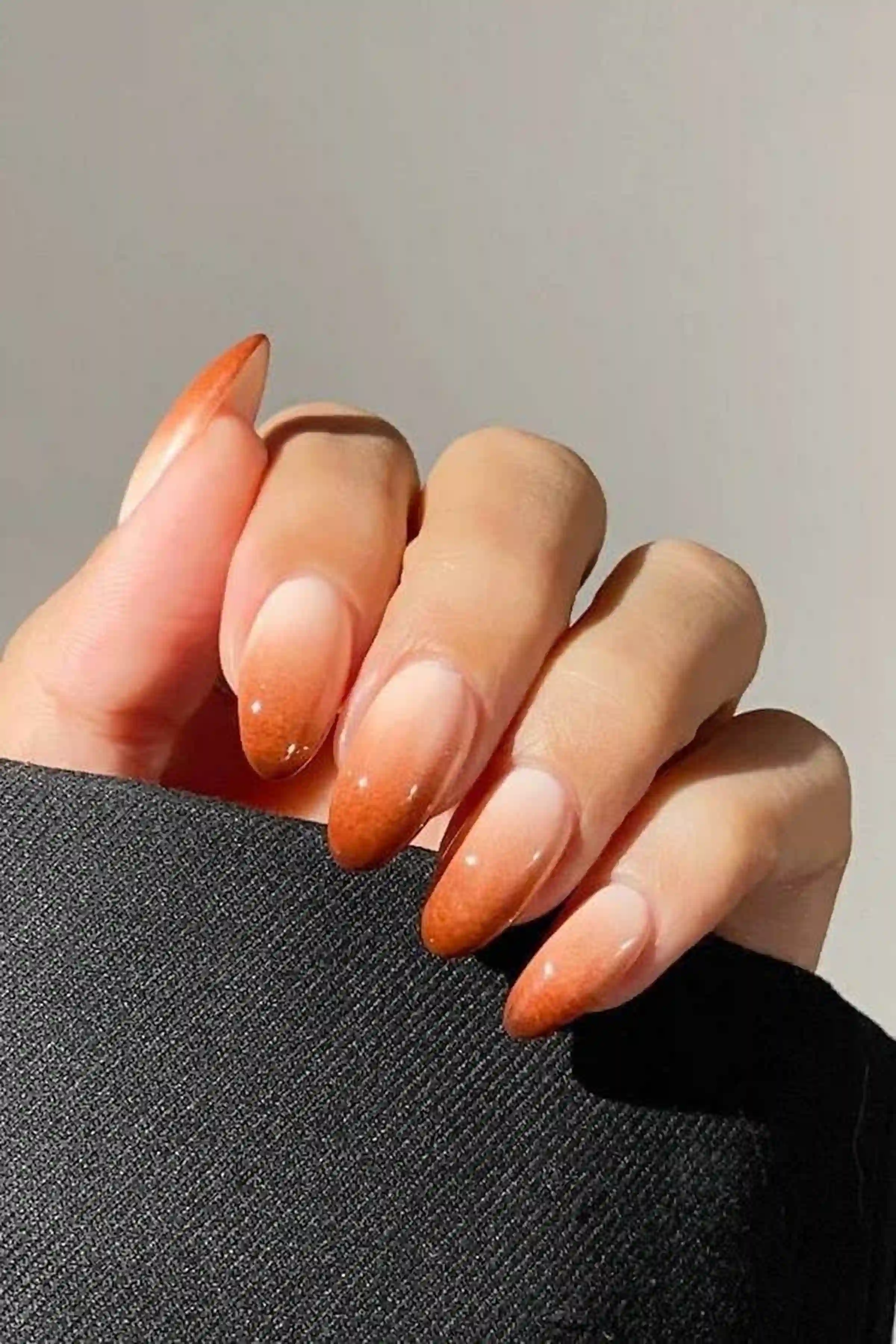 Terracotta cream ombre earthy gradient warm bohemian nails creating natural autumn manicure boho