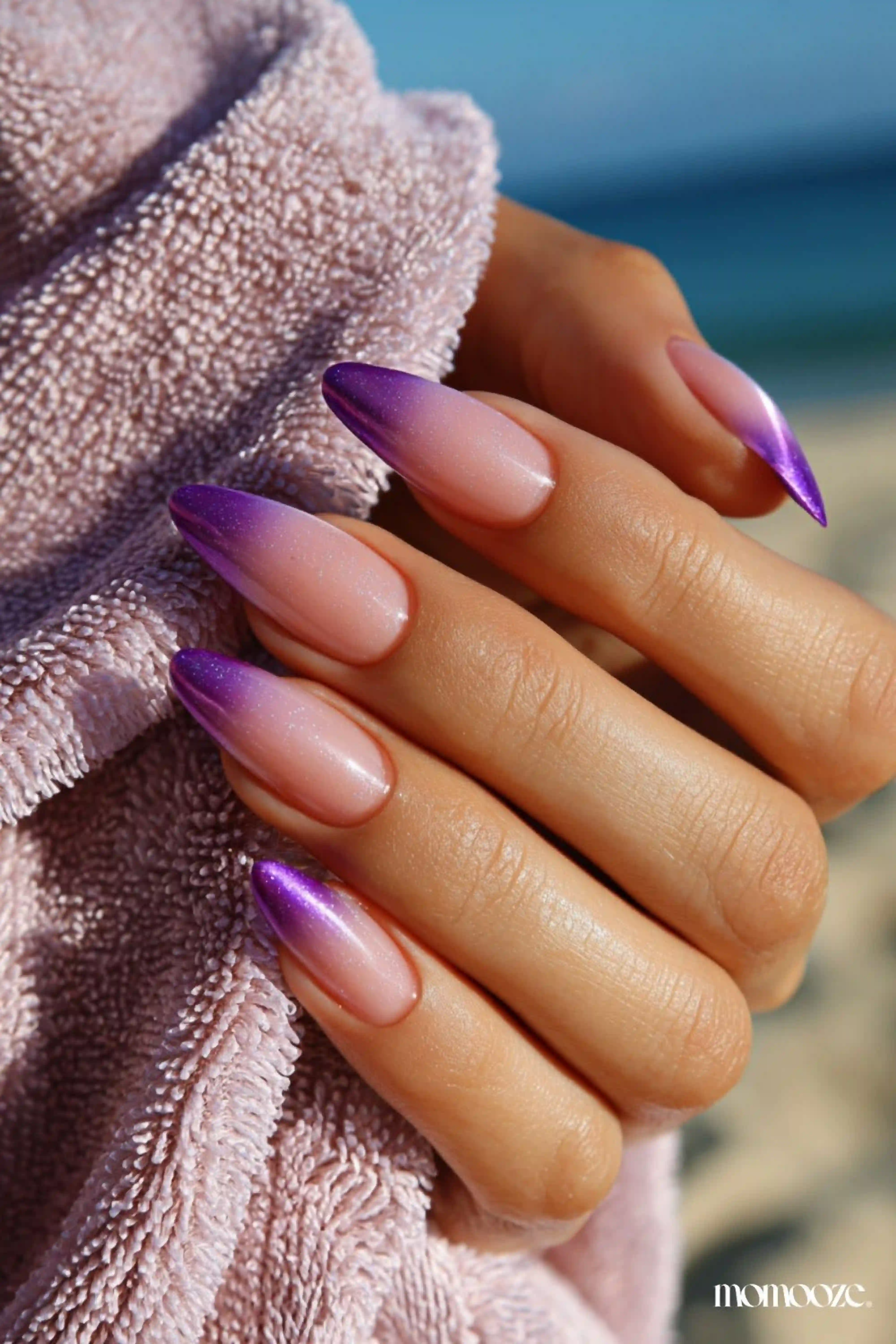 Violet pink ombre purple gradient romantic feminine nails creating dreamy ethereal manicure fairy