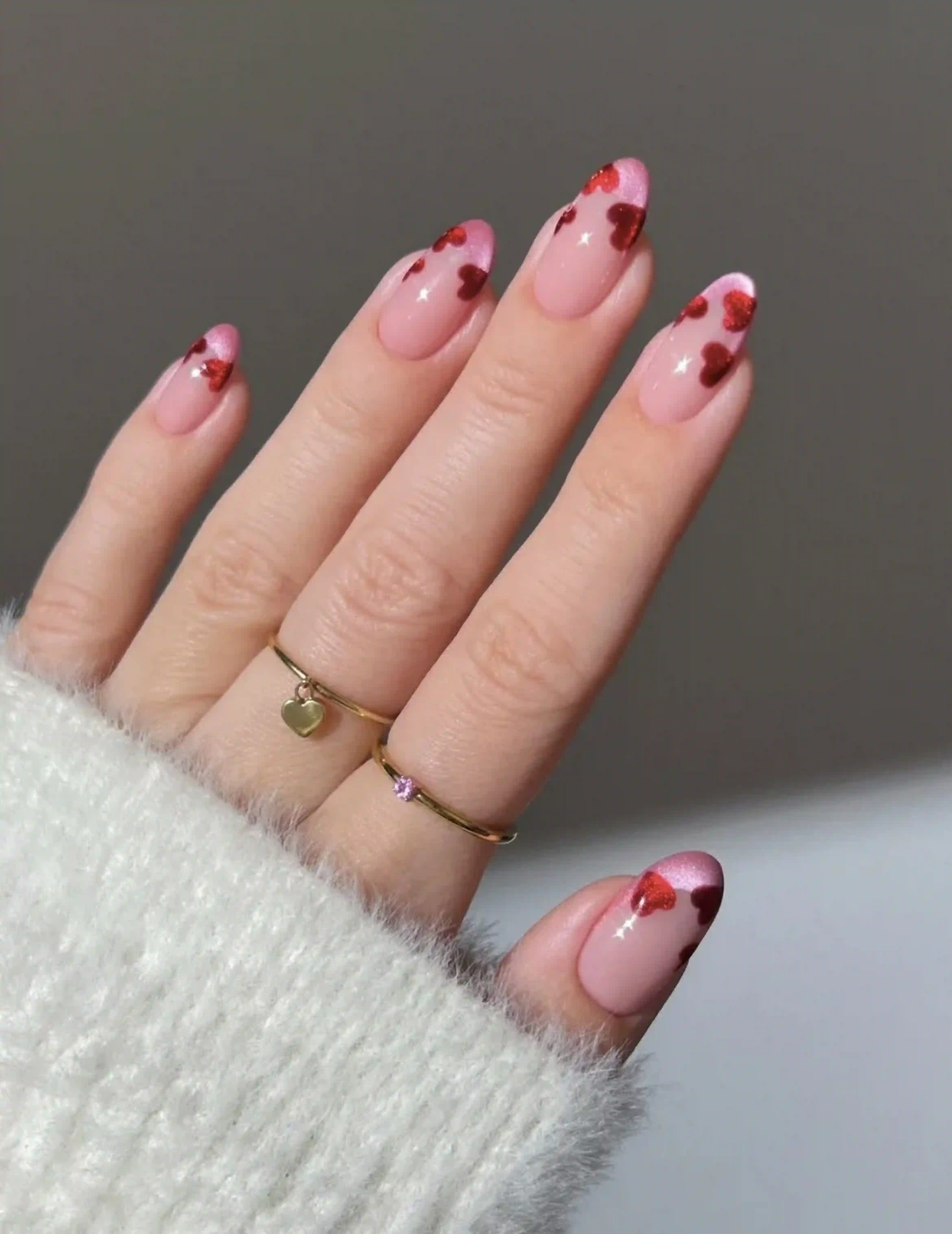 Abstract hearts modern artistic valentine nails creating trendy bold creative unique manicure style