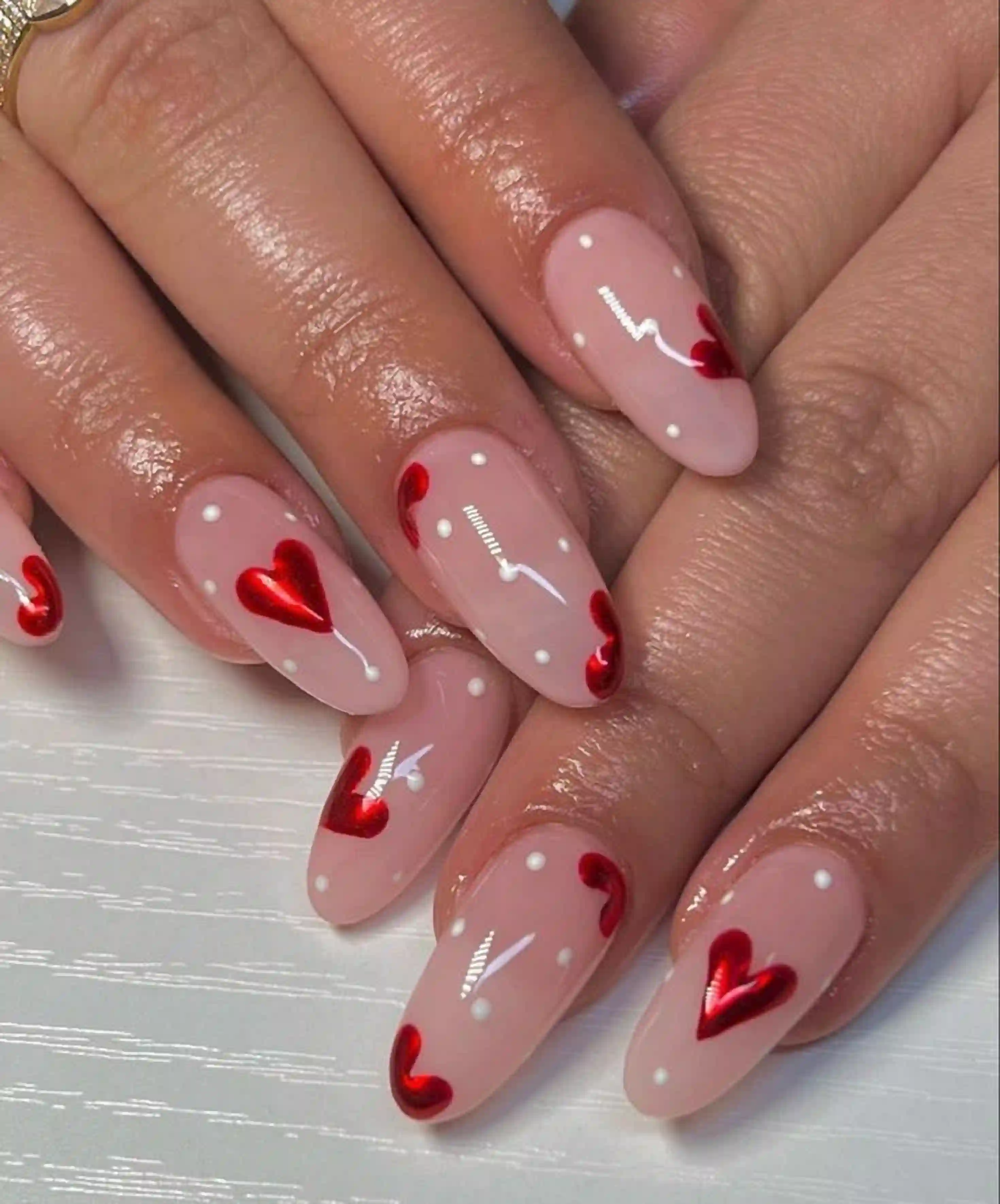 Crystal hearts clear sparkle valentine nails creating elegant glamorous luxe classy manicure party