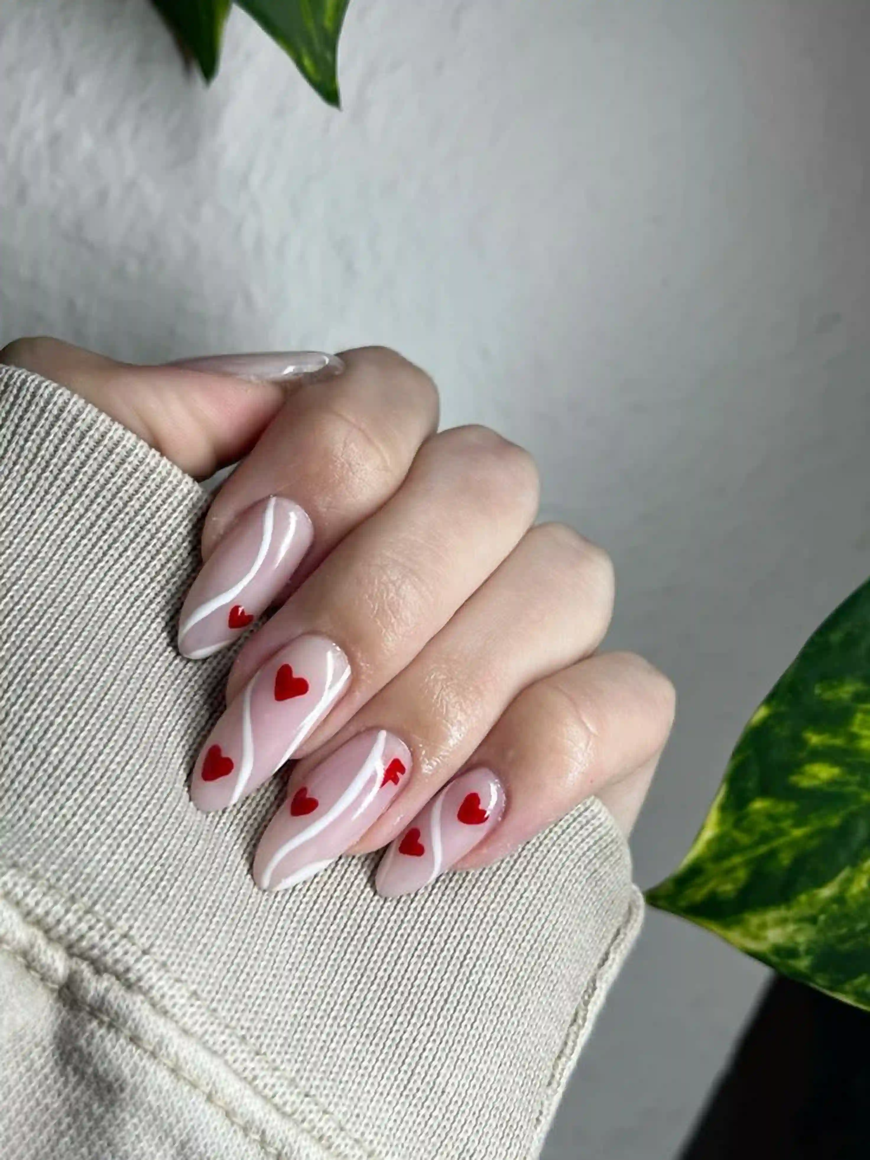 Striped hearts geometric modern valentine nails creating trendy artistic bold unique manicure style